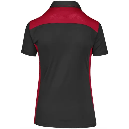 Ladies Glendower Golf Shirt Black-Red Back